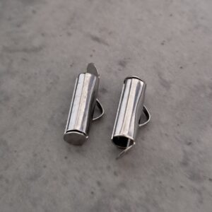 slide end tube zilver 12 mm 2 stuks