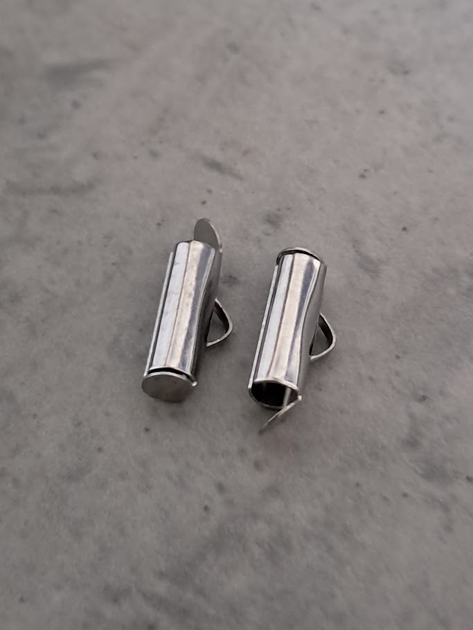 slide end tube zilver 12 mm 2 stuks