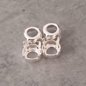 swarovski setting zilver 8 mm x 8 mm 4 stuks