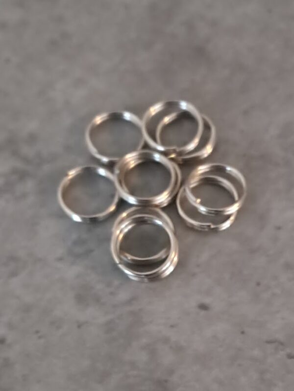 splitring zilver 8 mm 10 stuks
