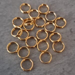 splitring goud 6 mm 20 stuks