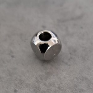 kraal zilver kubus 5 mm x 5 mm