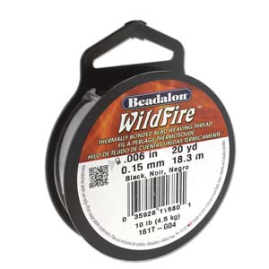 beadalon wildfire - 0.15 mm 18.3 meter zwart