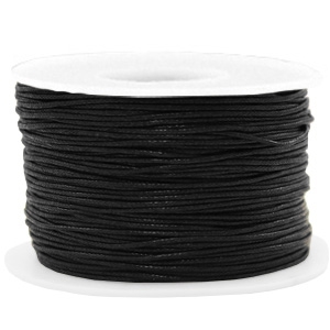 waxkoord zwart 1 mm
