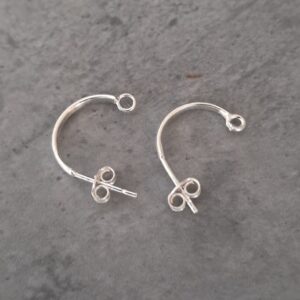 oorsteker sterling zilver 925 met lus en oogje 15 mm per paar