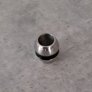 leerschuiver zilver met zwarte streep 10 mm x 8 mm