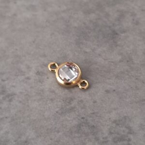 connector gold filled 14 kt. 3.6 mm x 7.4 mm met zirkonia 3 mm