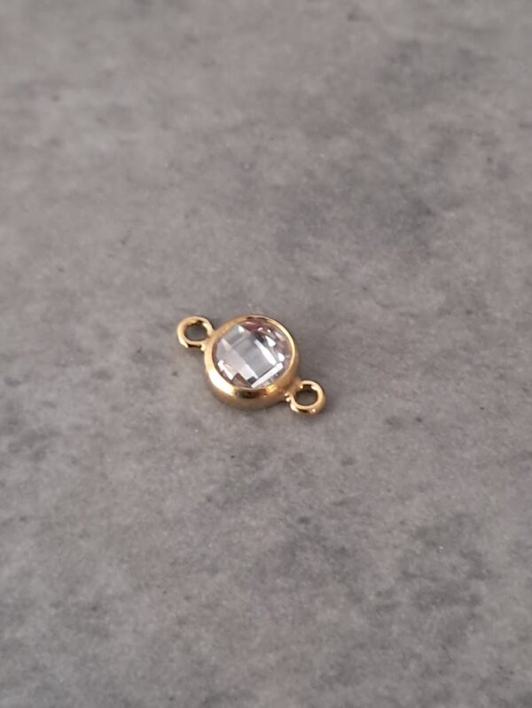 connector gold filled 14 kt. 3.6 mm x 7.4 mm met zirkonia 3 mm