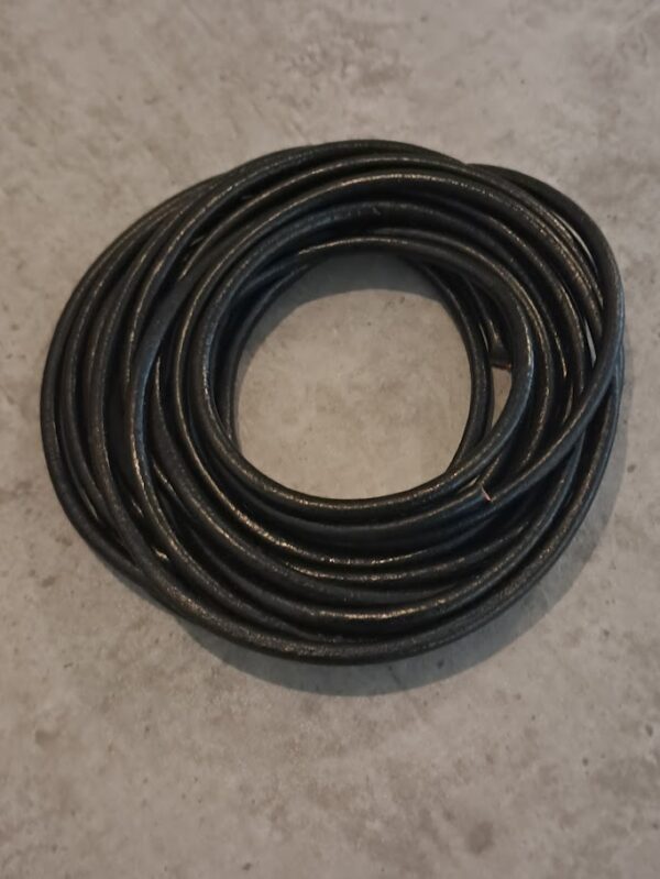 rond leer zwart 3 mm 2,5 meter