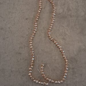 glaskraal facet geslepen helder lichtbruin AB 6 mm streng 100 stuks