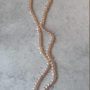 glaskraal facet geslepen helder taupe AB 6 mm streng 100 stuks