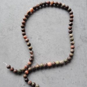 kraal bruin picasso jaspis 6 mm streng 62 stuks