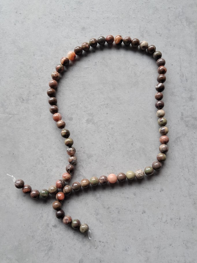 kraal bruin picasso jaspis 6 mm streng 62 stuks