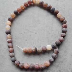 kraal agaat mat frosted 8 mm streng 47 stuks