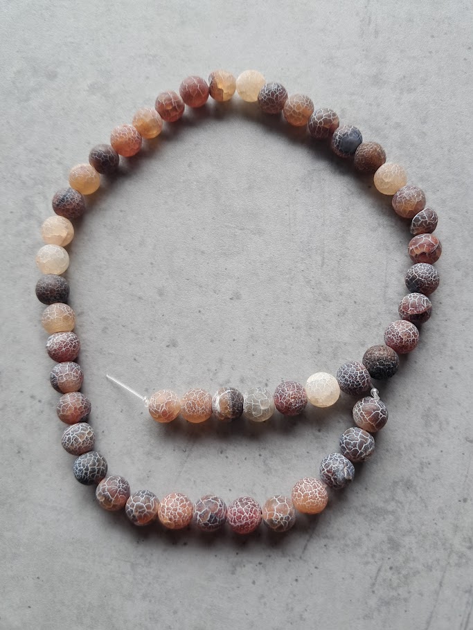 kraal agaat mat frosted 8 mm streng 47 stuks