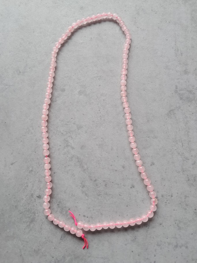 kraal rozenkwarts 4 mm streng 96 stuks