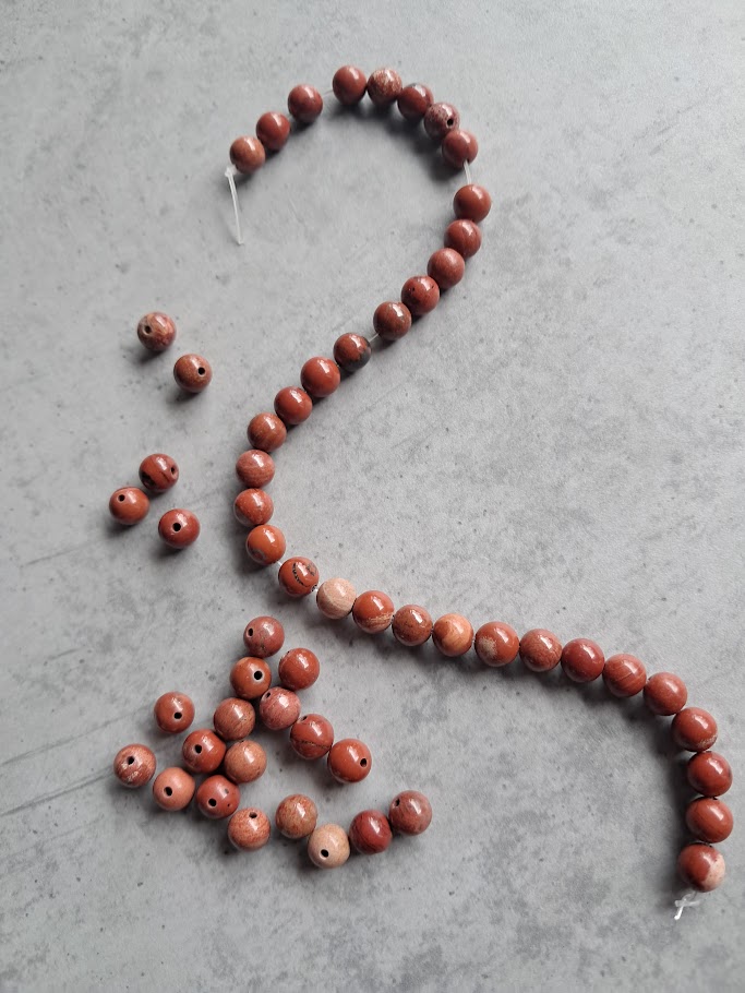 kraal jaspis rood 6 mm 55 stuks