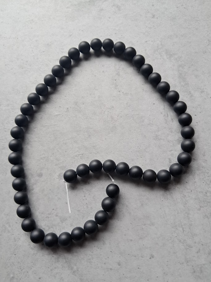 kraal onyx zwart 8 mm streng 48 stuks