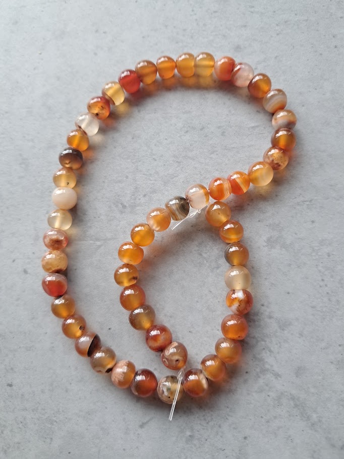 kraal amber agaat 8 mm streng 52 stuks