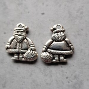 bedel DQ zilver kerstman (dubbelzijdig) 19 mm x 16 mm