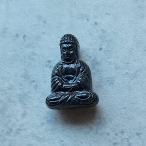 kraal acryl zittende boeddha zwart 20 mm