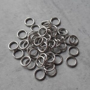 buigring zilver 8 mm x 1.2 mm 50 stuks