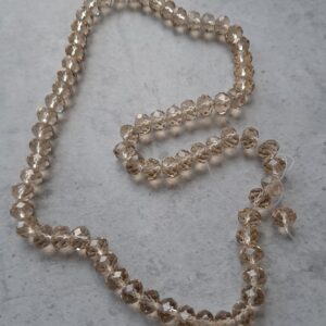 glaskraal facet geslepen rondel licht bruin 8 mm streng 72 stuks