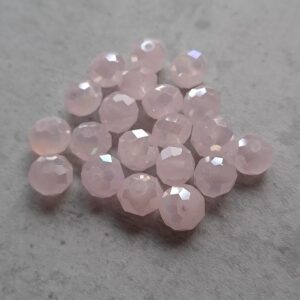 glaskraal facet geslepen rose AB 10 mm 20 stuks