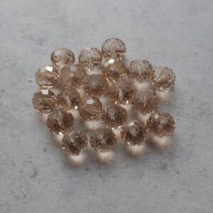 glaskraal facet geslepen rondel taupe 10 mm 20 stuks