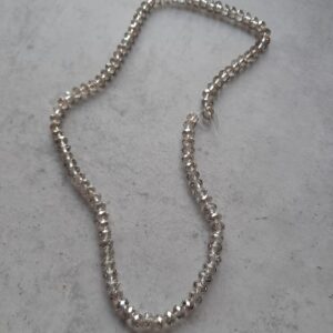 glaskraal facet geslepen rondel grijs AB 6 mm streng 100 stuks