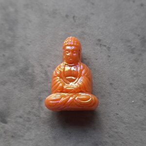 kraal acryl zittende boeddha oranje 20 mm