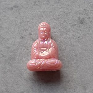 kraal acryl zittende boeddha zacht roze metallic 20 mm
