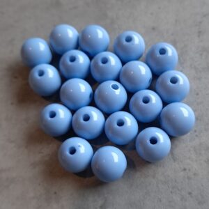 Kraal acryl shiny light blue 10 mm 20 stuks