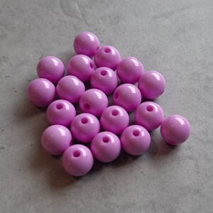 Kraal acryl shiny lavender purple 10 mm 20 stuks
