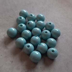 Kraal acryl shiny aqua green 10 mm 20 stuks