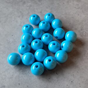 Kraal acryl turquoise blue 10 mm 20 stuks
