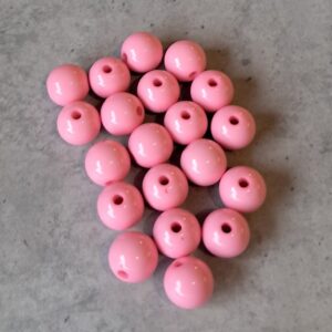 Kraal acryl shiny light pink 10 mm 20 stuks