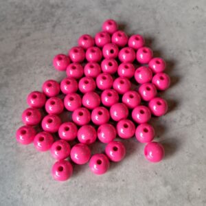 kraal acryl shiny magenta pink 8 mm 50 stuks