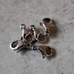 karabijn sluiting zilver SS 9 mm 5 stuks