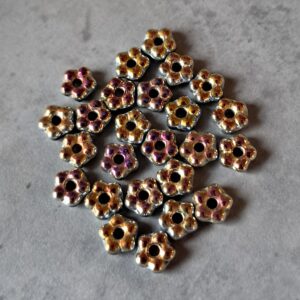Czech glas spacer bloem light irisdecent 5 mm 25 stuks