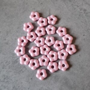 Czech glas spacer bloem sorbet pink 5 mm 25 stuks