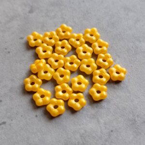 Czech glas spacer bloem ochreyellow 5 mm 25 stuks