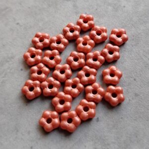 Czech glas spacer bloem coral red 5 mm 25 stuks