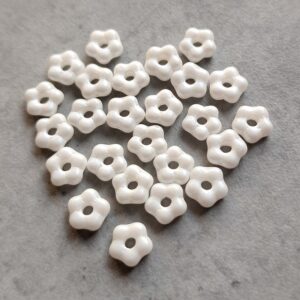 Czech glas spacer bloem white 5 mm 25 stuks