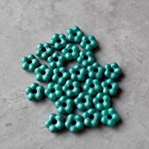 Czech glas spacer bloem aqua green 5 mm 25 stuks