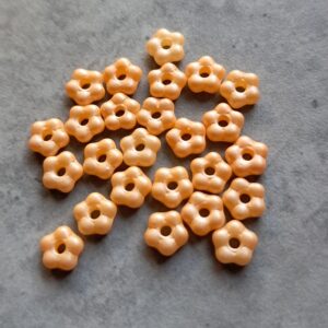 Czech glas spacer bloem peachy orange 5 mm 25 stuks