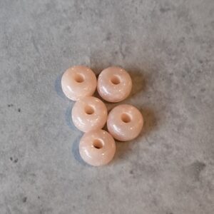 polaris kraal elements rondel 6 mm x 4 mm light cream peach 5 stuks