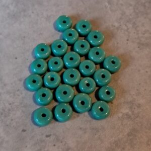 glaskraal rondel 6 mm malachite green 25 stuks
