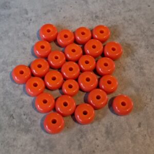glaskraal rondel 6 mm candy red 25 stuks
