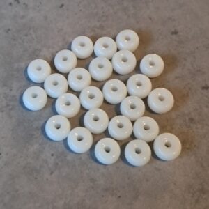 glaskraal rondel 6 mm white 25 stuks